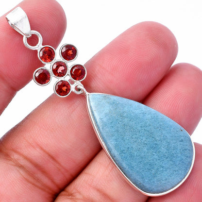 Natural Blue Aventurine & Garnet Pendant P-1122 SDP145751