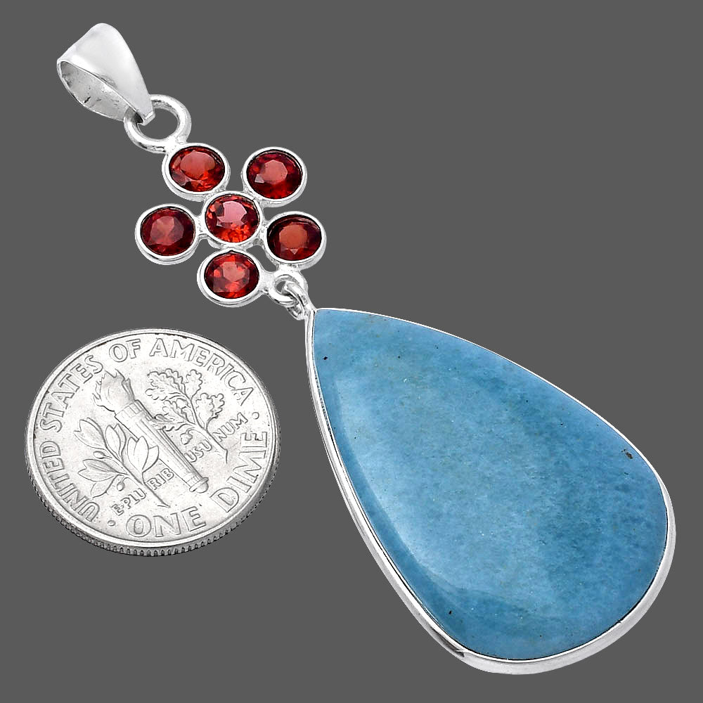 Natural Blue Aventurine & Garnet Pendant P-1122 SDP145751