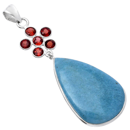 Natural Blue Aventurine & Garnet Pendant P-1122 SDP145751