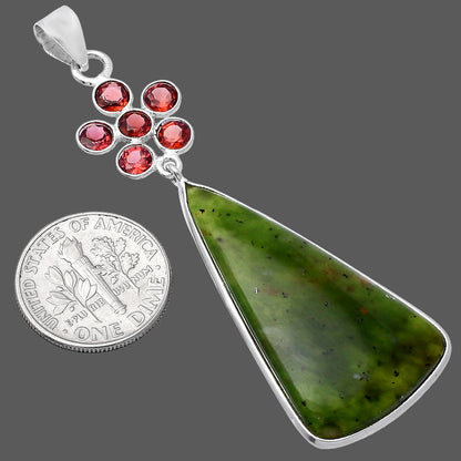 Natural Chrome Chalcedony & Garnet Pendant P-1122 SDP145752