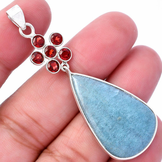 Natural Blue Aventurine & Garnet Pendant P-1122 SDP145759