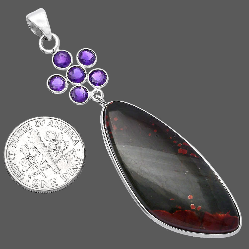 Natural Cherry Creek & Amethyst Pendant P-1122 SDP145764
