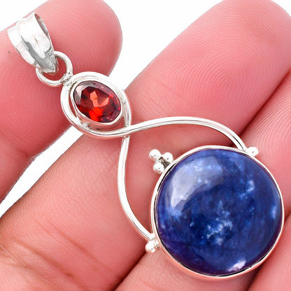Natural Sodalite & Garnet Pendant P-1125 SDP145770