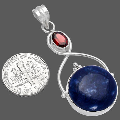 Natural Sodalite & Garnet Pendant P-1125 SDP145770