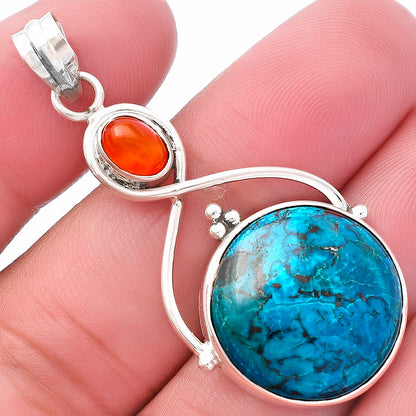 Shattuckite - USA & Carnelian Pendant P-1125 SDP145779