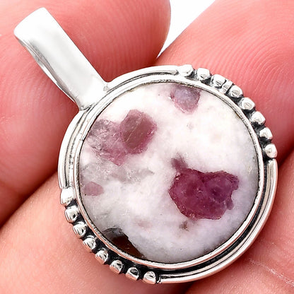 Natural Pink Tourmaline in Quartz Pendant P-1326 SDP145818