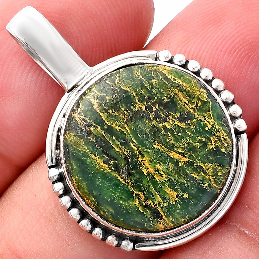 Natural Green Fuchsite Pendant P-1326 SDP145820