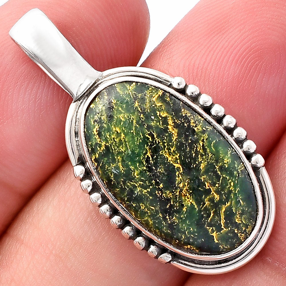 Natural Green Fuchsite Pendant P-1326 SDP145837