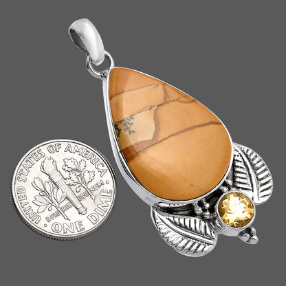 Natural Picture Jasper & Citrine Pendant P-1127 SDP145893