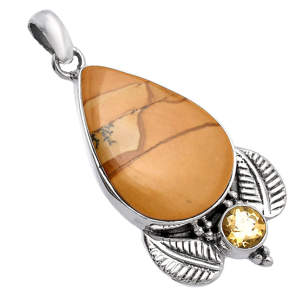 Natural Picture Jasper & Citrine Pendant P-1127 SDP145893