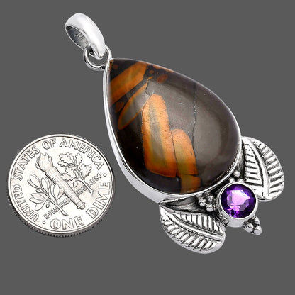 Natural Fruit Jasper & Amethyst Pendant P-1127 SDP145905