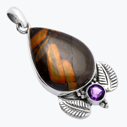 Natural Fruit Jasper & Amethyst Pendant P-1127 SDP145905