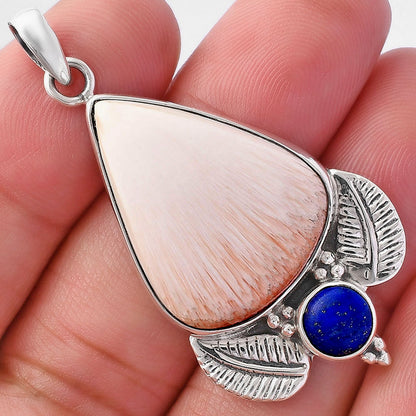 Orange Scolecite & Lapis Lazuli Pendant P-1127 SDP145906