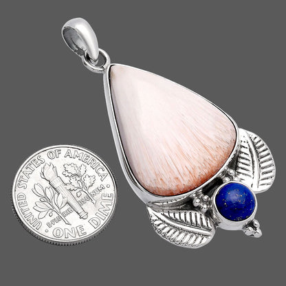 Orange Scolecite & Lapis Lazuli Pendant P-1127 SDP145906