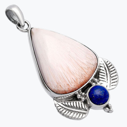 Orange Scolecite & Lapis Lazuli Pendant P-1127 SDP145906