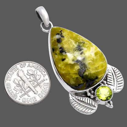 Natural Serpentine & Peridot Pendant P-1127 SDP145923