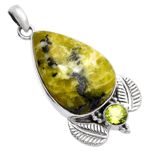Natural Serpentine & Peridot Pendant P-1127 SDP145923