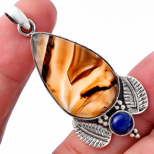 Montana Agate - USA & Lapis Lazuli Pendant P-1127 SDP145925