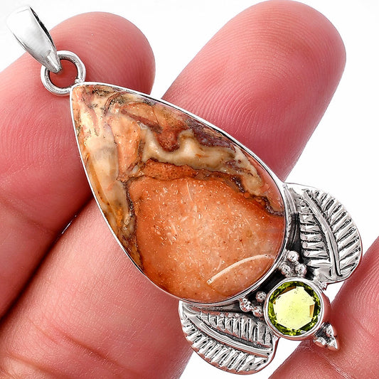 Rosetta Picture Jasper & Peridot Pendant P-1127 SDP145926