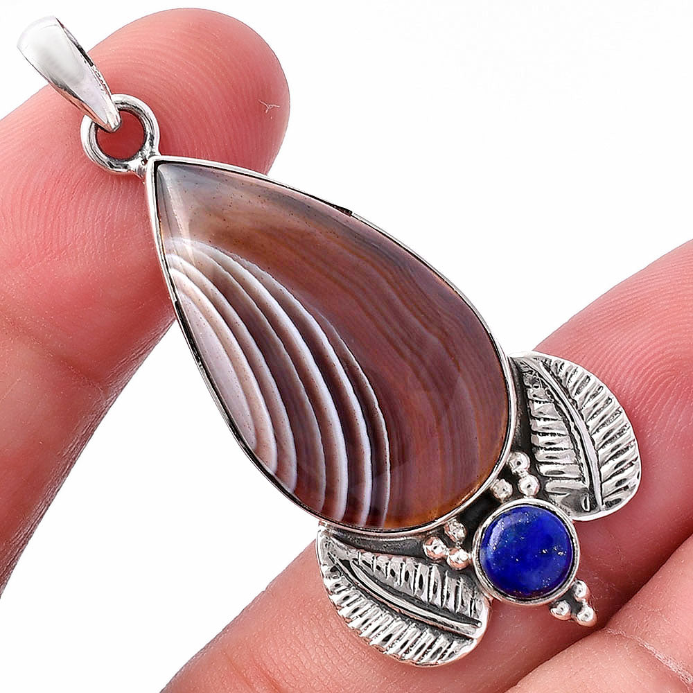 Natural Banded Onyx & Lapis Lazuli Pendant P-1127 SDP145931