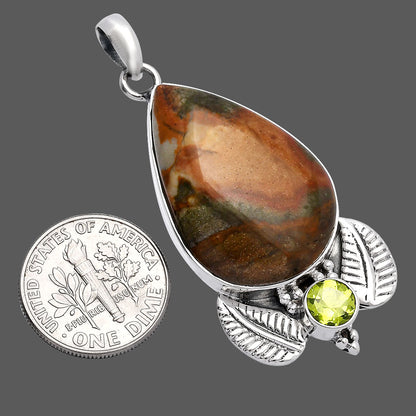 Rocky Butte Picture Jasper & Peridot Pendant P-1127 SDP145937