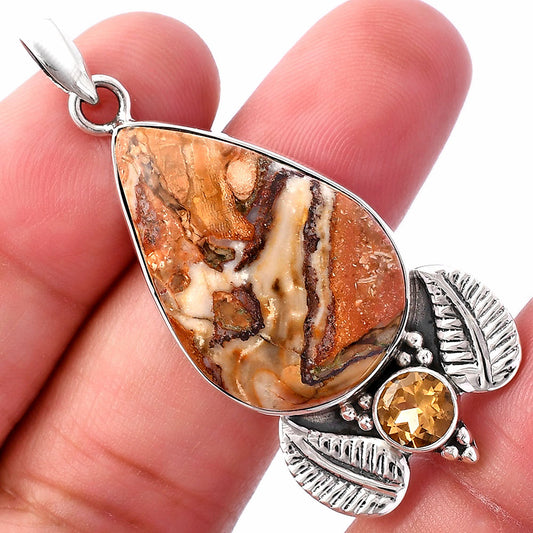 Rosetta Picture Jasper & Citrine Pendant P-1127 SDP145939