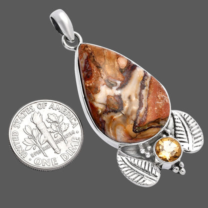 Rosetta Picture Jasper & Citrine Pendant P-1127 SDP145939