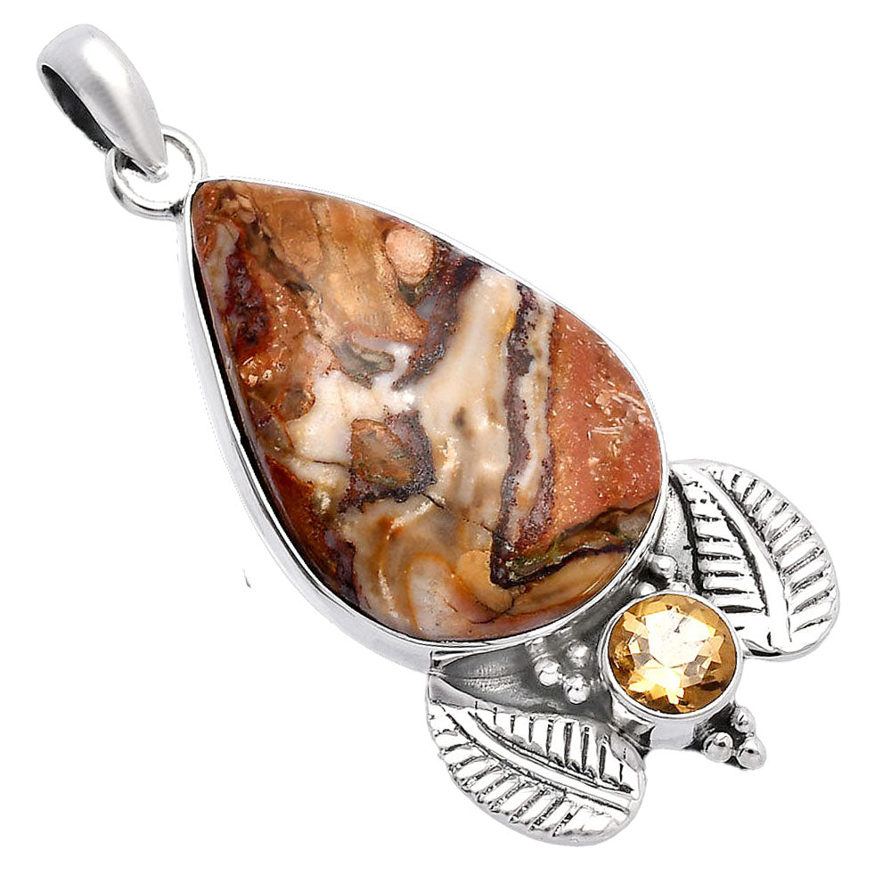 Rosetta Picture Jasper & Citrine Pendant P-1127 SDP145939