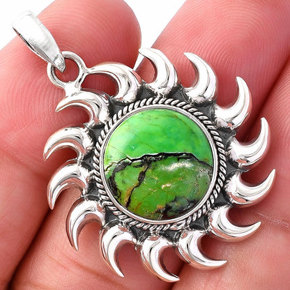 Sun - Natural Green Matrix Turquoise Pendant P-1264 SDP145973