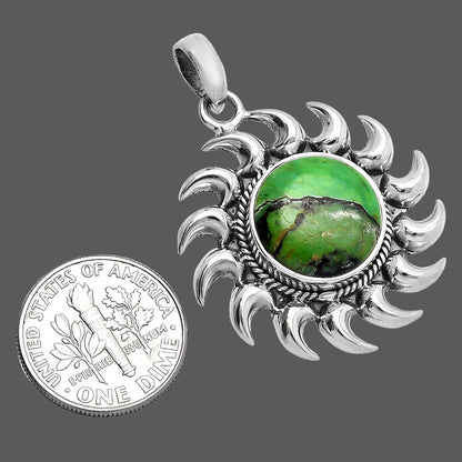 Sun - Natural Green Matrix Turquoise Pendant P-1264 SDP145973