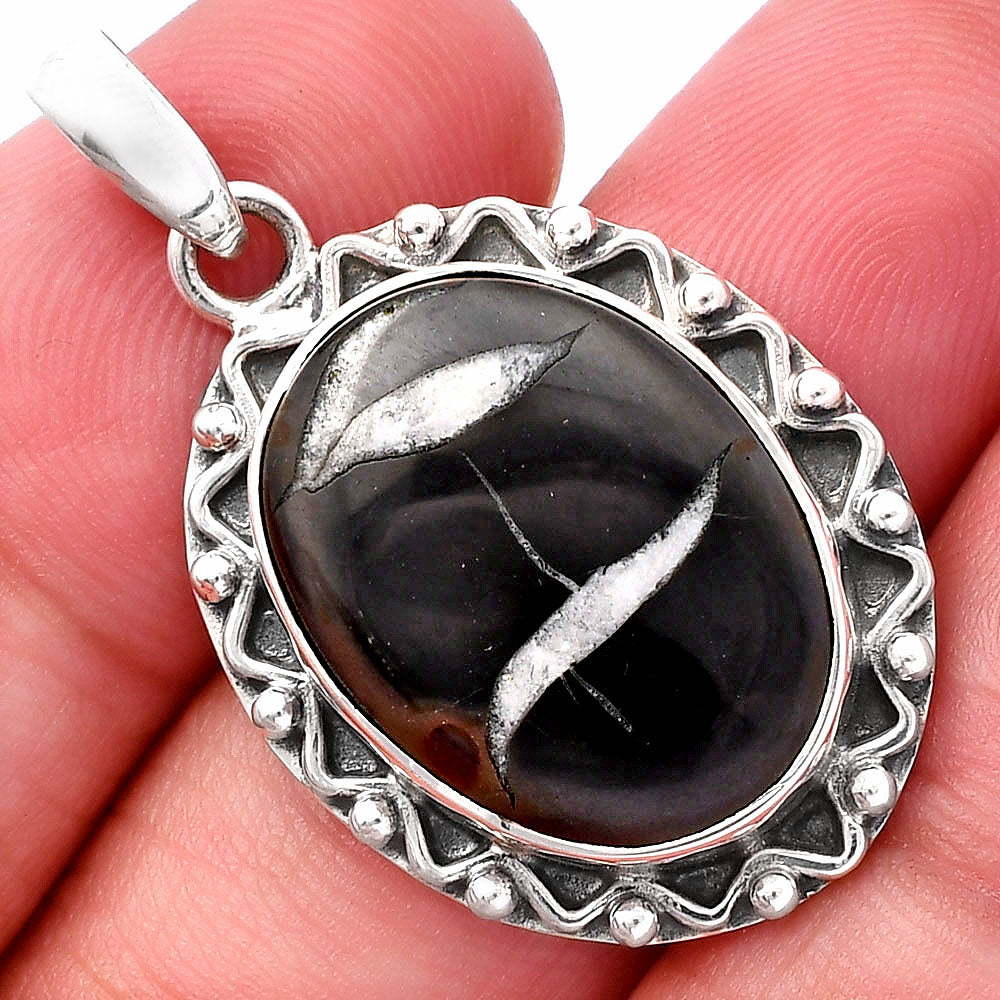 Natural Black Septarian Pendant P-1514 SDP146068