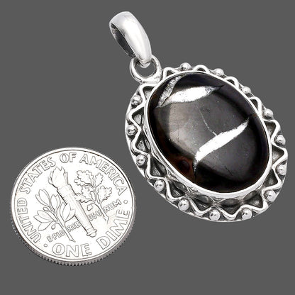 Natural Black Septarian Pendant P-1514 SDP146068