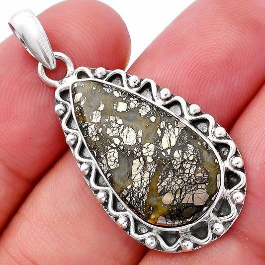 Natural Nipomo Marcasite Agate Pendant P-1514 SDP146081