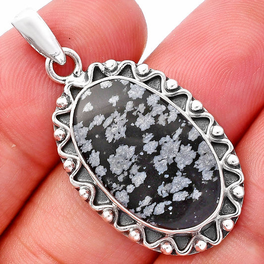 Natural Snow Flake Obsidian Pendant P-1514 SDP146109