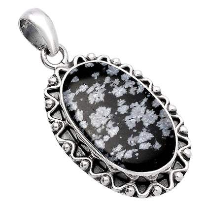 Natural Snow Flake Obsidian Pendant P-1514 SDP146109