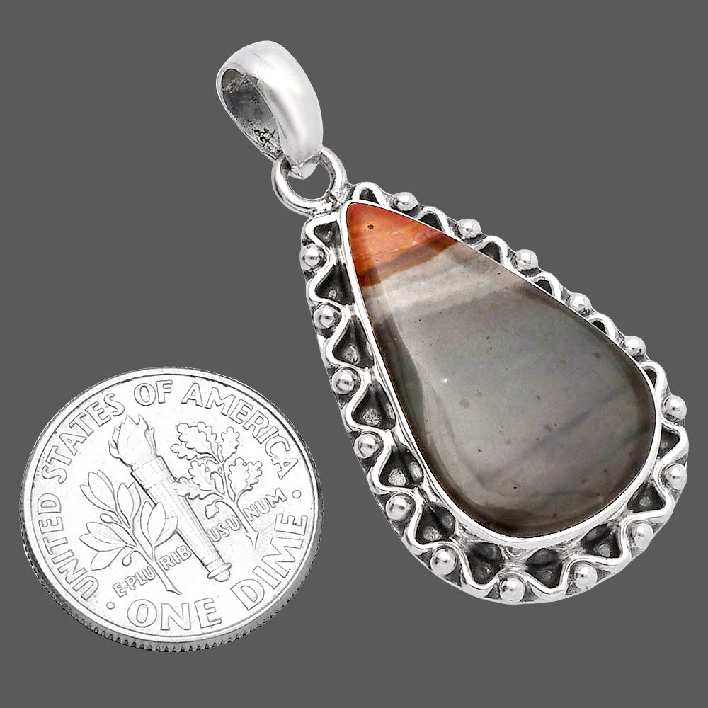 Natural Polygram Jasper Pendant P-1514 SDP146111