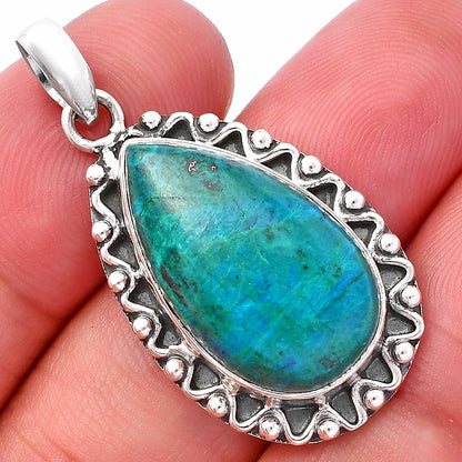 Natural Azurite Chrysocolla Pendant P-1514 SDP146114