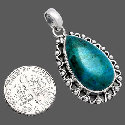 Natural Azurite Chrysocolla Pendant P-1514 SDP146114