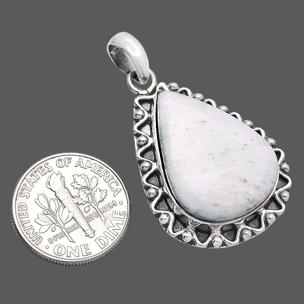 Natural White Scolecite Pendant P-1514 SDP146117