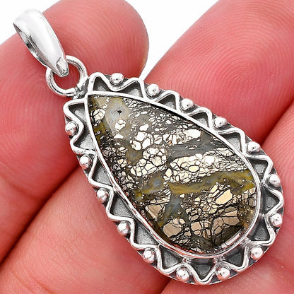 Natural Nipomo Marcasite Agate Pendant P-1514 SDP146127