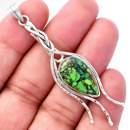 Natural Green Matrix Turquoise Pendant P-1728 SDP146219