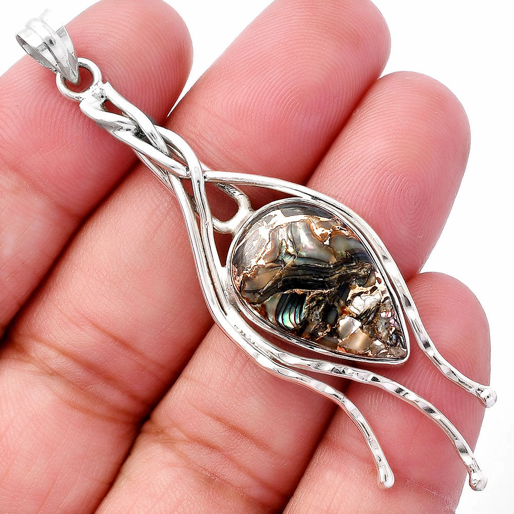 Natural Copper Abalone Shell Pendant P-1728 SDP146242