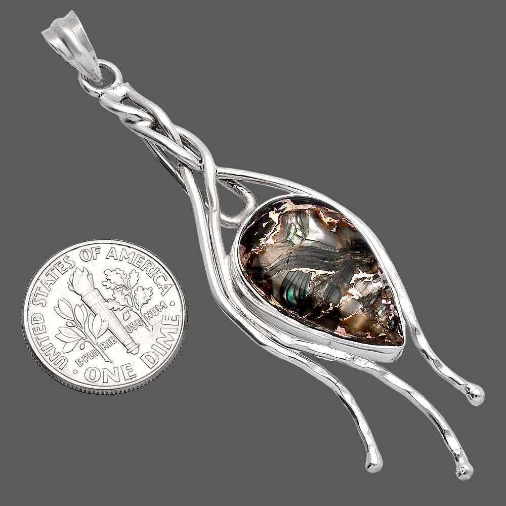 Natural Copper Abalone Shell Pendant P-1728 SDP146242