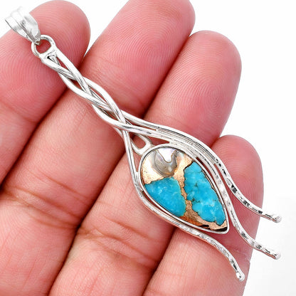 Shell In Black Blue Turquoise Pendant P-1728 SDP146248