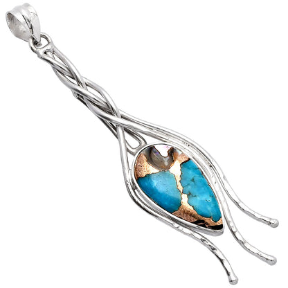 Shell In Black Blue Turquoise Pendant P-1728 SDP146248