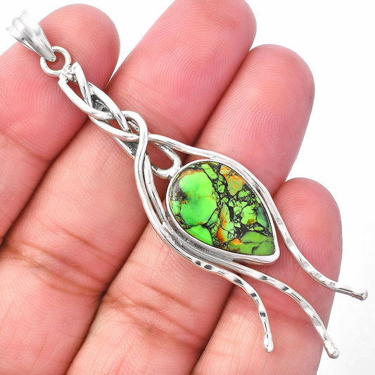 Natural Green Matrix Turquoise Pendant P-1728 SDP146269