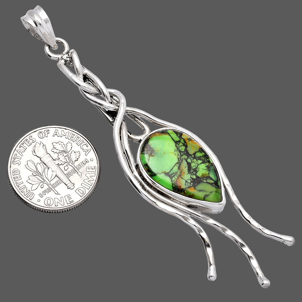 Natural Green Matrix Turquoise Pendant P-1728 SDP146269