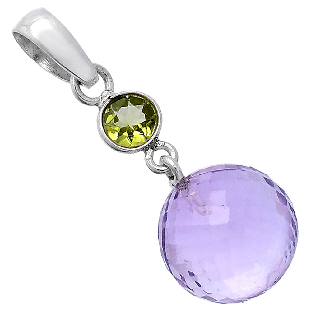 Amethyst Checker Ball & Peridot Pendant P-1729 SDP146551