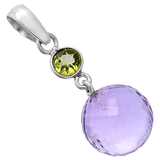 Amethyst Checker Ball & Peridot Pendant P-1729 SDP146551