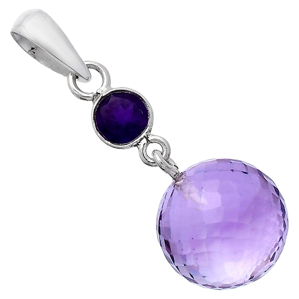 Amethyst Checker Ball - Brazil Pendant P-1729 SDP146552
